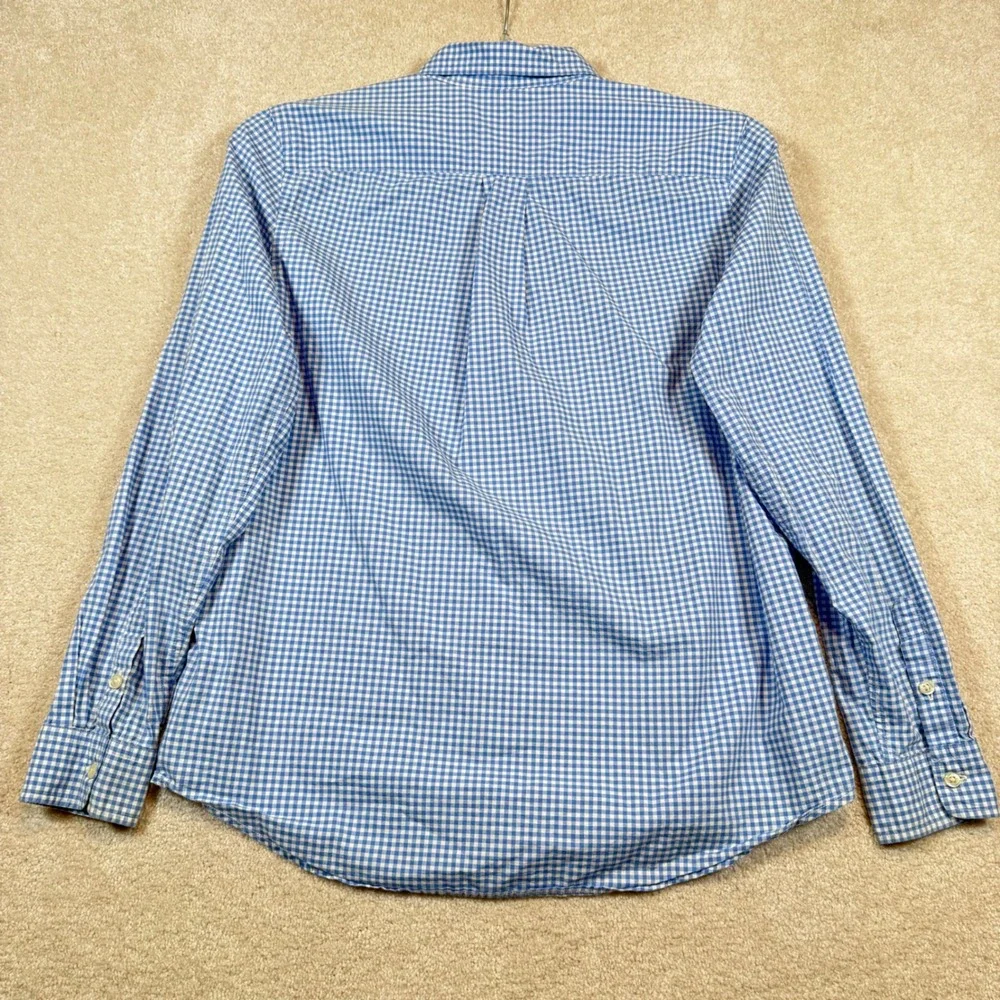Ralph Lauren Kids XL Button Down Shirt Blue White‎ Gingham Check Natural Stretch